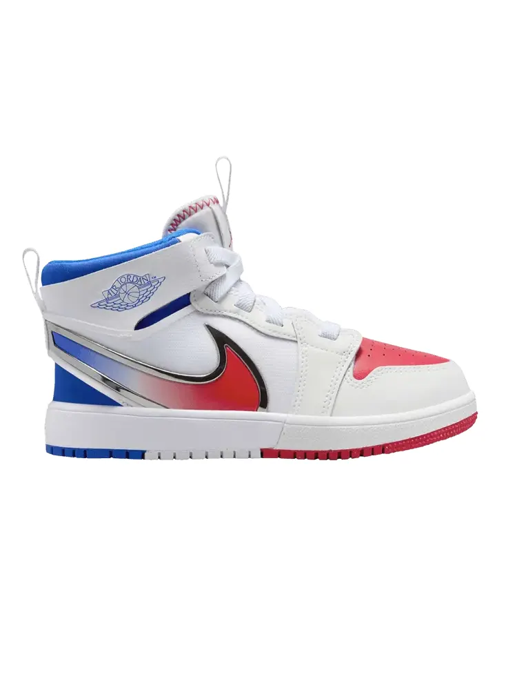 Кроссовки Air Jordan Air Jordan 1 Mid RM EasyOn PS 'White Racer Blue Red' — изображение 1 из 1, белый/синий/красный
