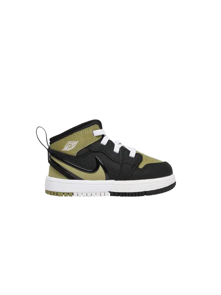 Кроссовки Air Jordan Air Jordan 1 Mid RM EasyOn TD 'Black Dusty Olive' — изображение 1 из 1, черный/оливковый/белый