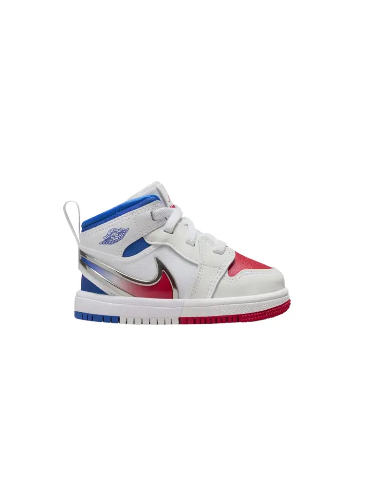 Кроссовки Air Jordan 1 Mid RM EasyOn TD — изображение 1 из 1, белый синий красный