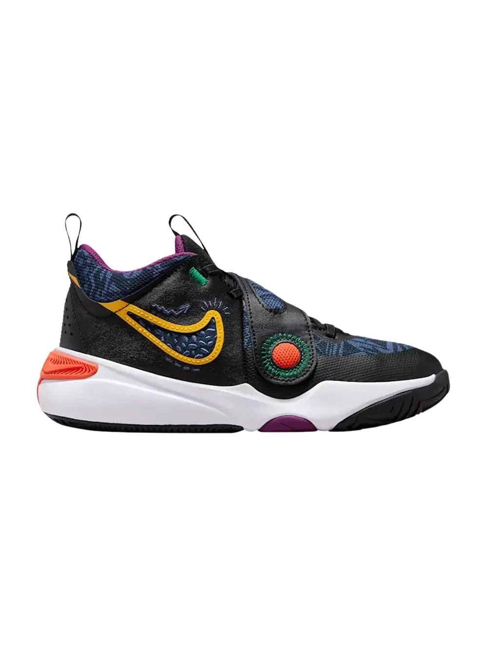 Кроссовки Nike Team Hustle D11 SE GS — изображение 1 из 1, черный/золотистый