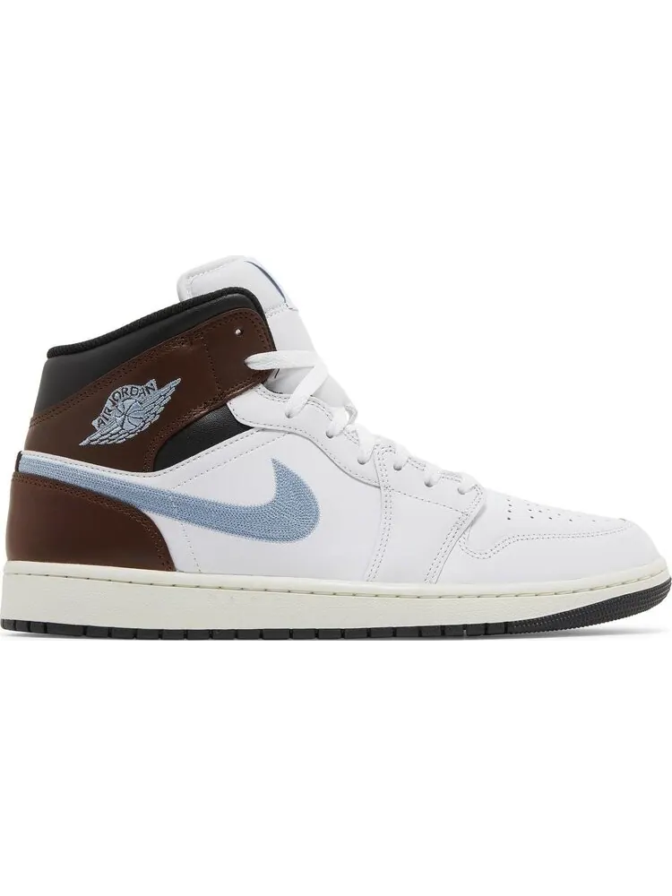 Кроссовки Air Jordan 1 Retro Mid SE 'Brown Blue Grey' — изображение 1 из 4, белый