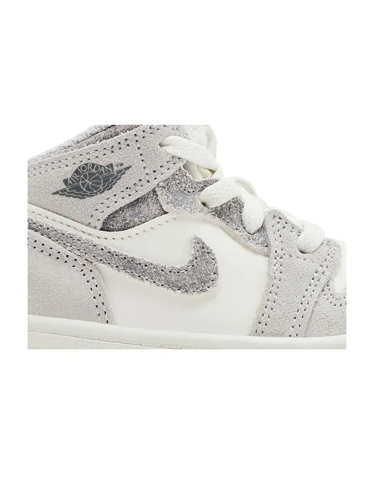 Кроссовки Air Jordan 1 Mid SE TD Neutral Grey Sail — изображение 2 из 6, серый