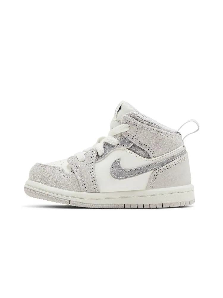 Кроссовки Air Jordan 1 Mid SE TD Neutral Grey Sail — изображение 3 из 6, серый