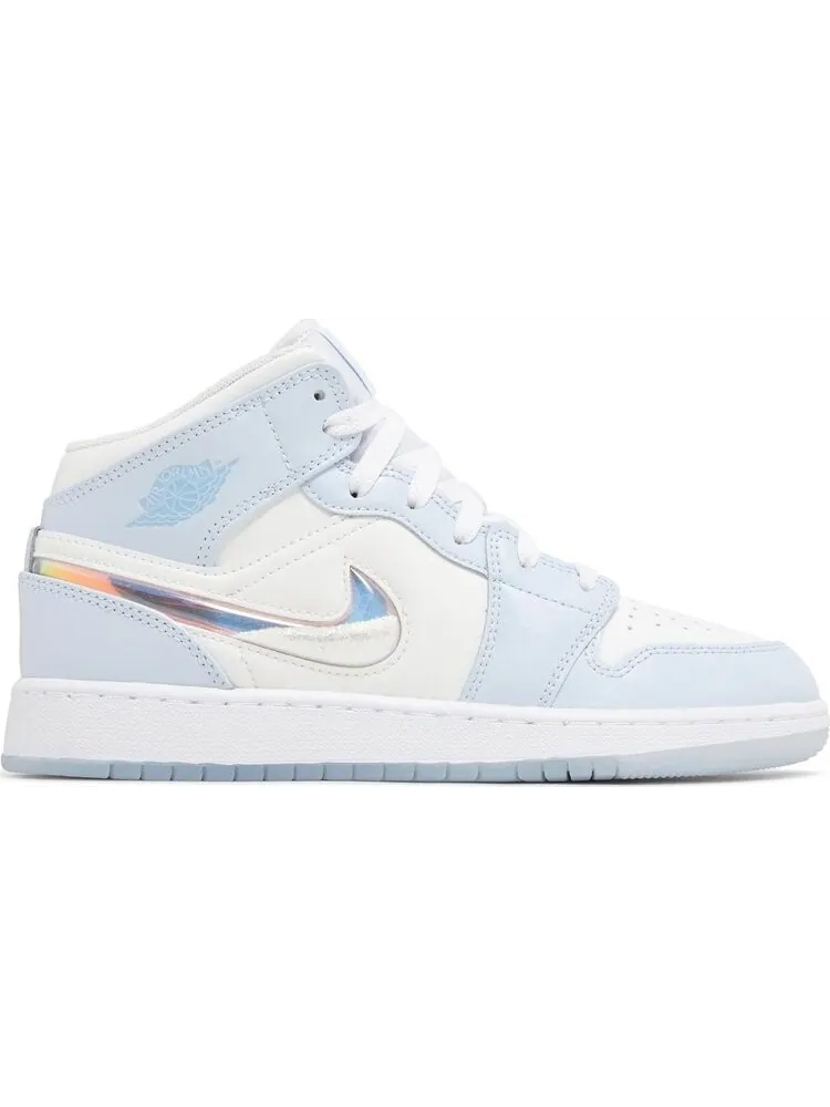 Кроссовки Air Jordan 1 Mid SE GS 'Glitter Swoosh' — изображение 1 из 4, синий