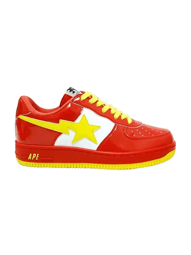 Кроссовки BAPE Bapesta FS-001 Low 'The Flash' — изображение 1 из 1, красный/желтый-белый