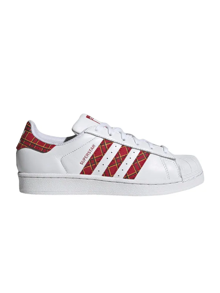 Кроссовки adidas Wmns Superstar 'Plaid' — изображение 1 из 1, белый//зеленый