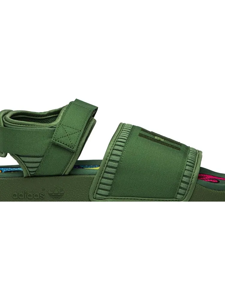 Сандалии Adidas Pharrell x Adilette 2.0 Sandal 'Tribe Green' — изображение 2 из 8, зеленый
