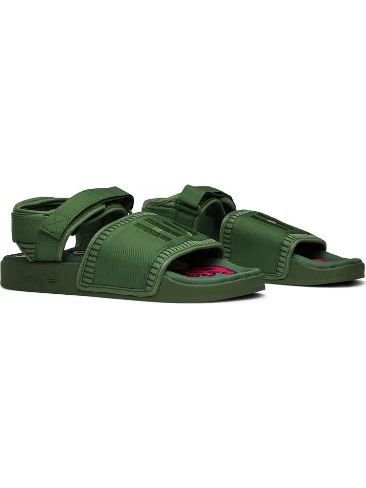 Сандалии Adidas Pharrell x Adilette 2.0 Sandal 'Tribe Green' — изображение 8 из 8, зеленый