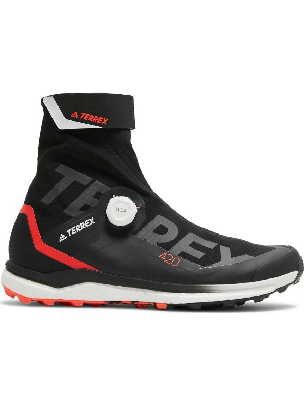 Кроссовки Adidas Terrex Agravic Tech Pro Trail Black Solar Red — изображение 1 из 5, черный/красный/белый