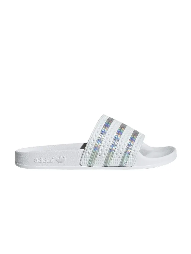 Сандалии adidas Wmns Adilette Slide 'White Iridescent' — изображение 1 из 1, белый/белый/белый