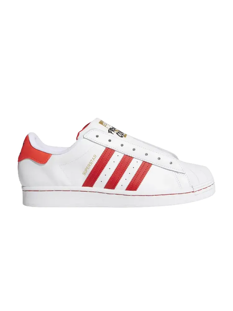 Кроссовки Superstar Laceless 'White Team Collegiate Red' — изображение 1 из 1, белый красный
