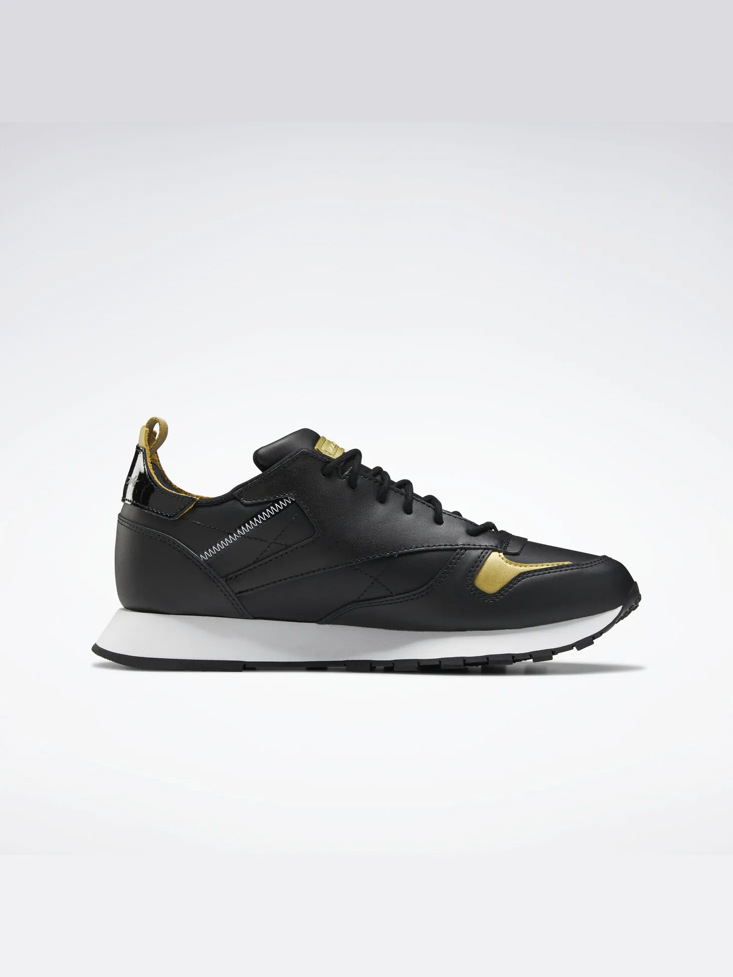 Кроссовки classic leather ree:dux 'black gold' Reebok — изображение 2 из 9, черный