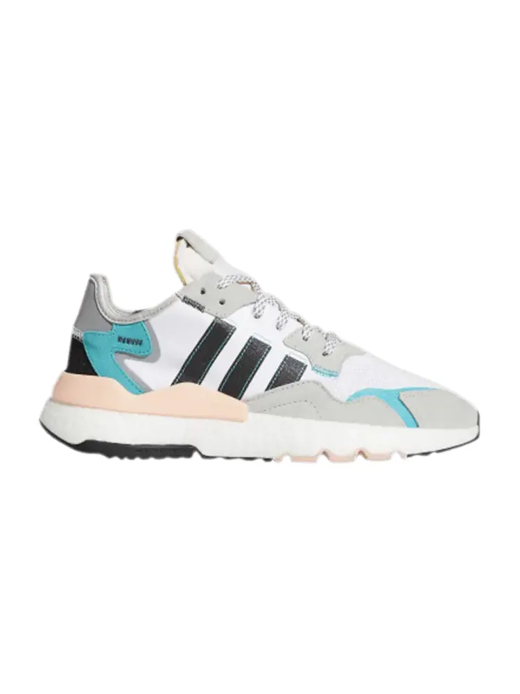 Кроссовки adidas Nite Jogger 'White Hi-Res Aqua' — изображение 1 из 1, белый/черный/-голубой