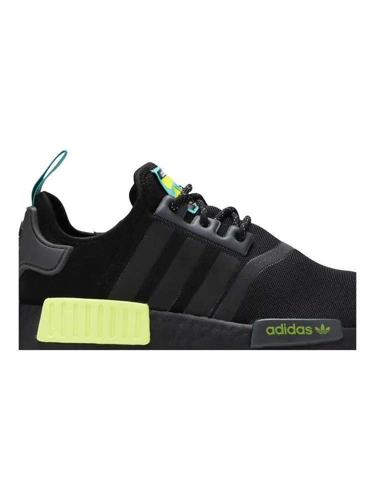 Кроссовки adidas NMD_R1 Trail J 'Black Solar Yellow' — изображение 3 из 9, черный/синий/желтый