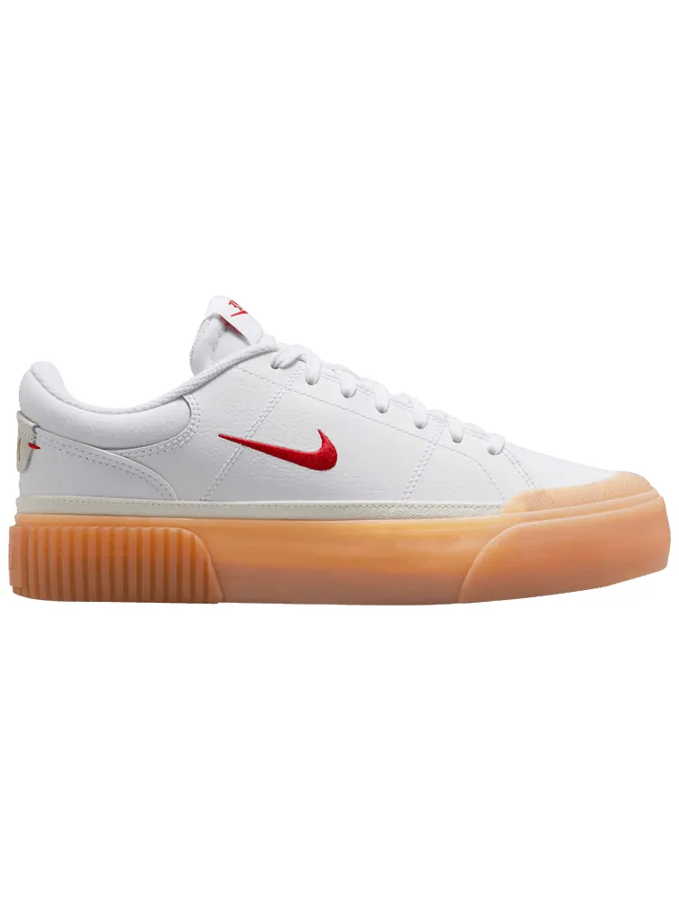 Кроссовки Nike Wmns Court Legacy Lift 'White University Red Gum' — изображение 1 из 1, белый красный