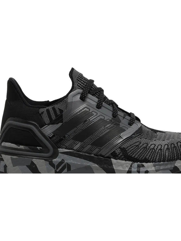 Кроссовки Adidas UltraBoost 20 'Geometric Pack - Core Black Grey' — изображение 2 из 8, черный