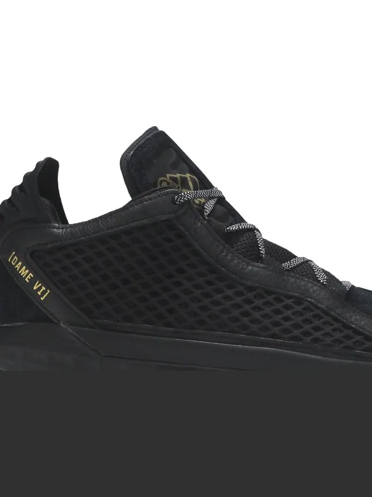 Кроссовки Adidas Dame 6 Leather 'Black Gold' — изображение 2 из 8, черный