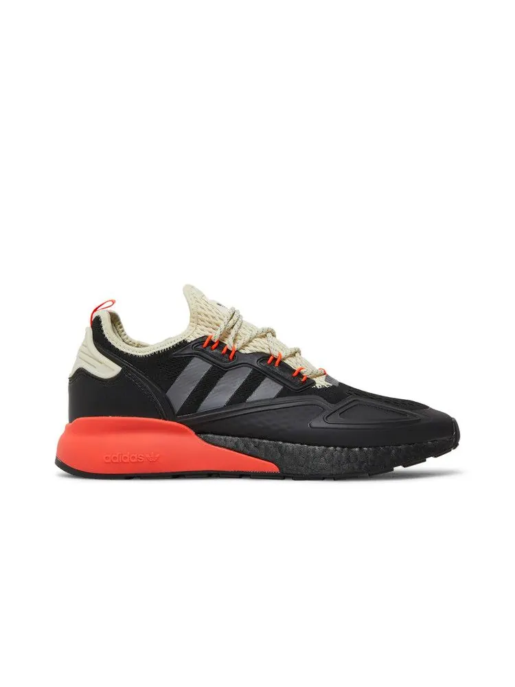 Кроссовки adidas ZX 2K Boost 'Black Solar Red' — изображение 2 из 9, черный/серый/красный