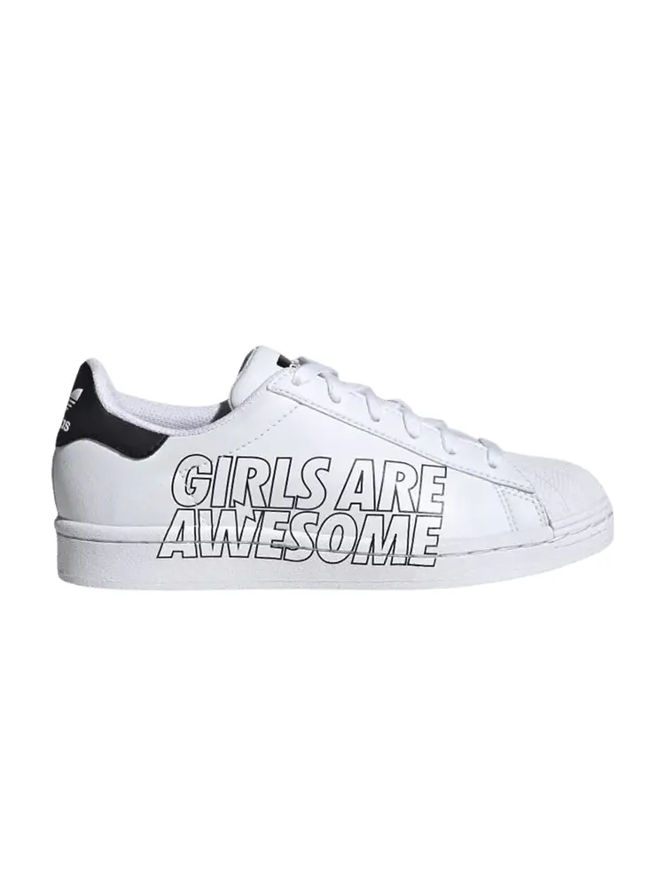 Кроссовки adidas Girls Are Awesome x Superstar J 'Wordmark' — изображение 1 из 1, белый/белый/черный
