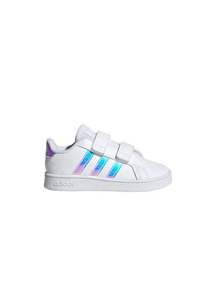 Кроссовки adidas Grand Court I 'White Iridescent' — изображение 1 из 1, белый/белый/серый