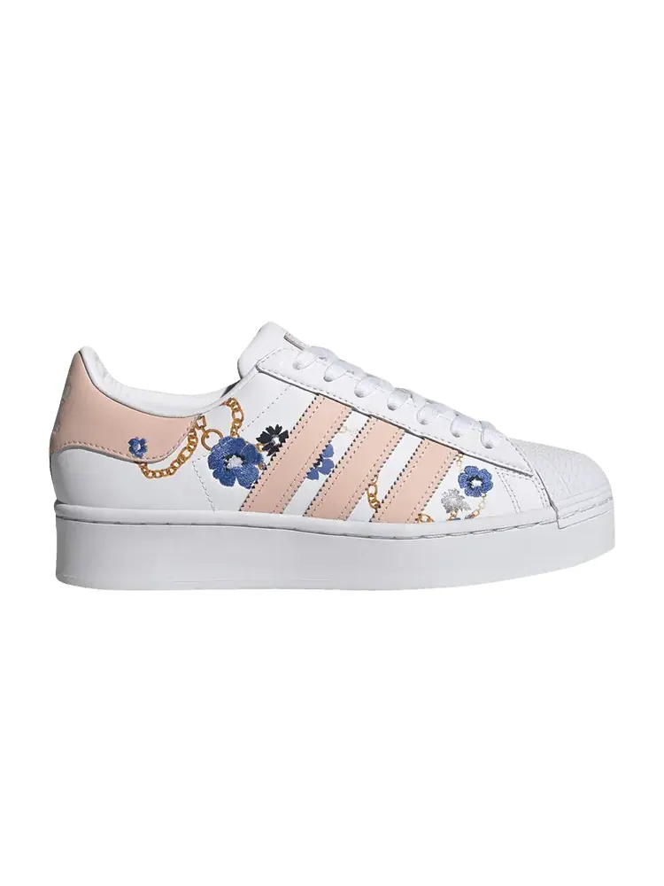 Кроссовки adidas Wmns Superstar Bold 'Floral' — изображение 1 из 1, белый/розовый/желтый