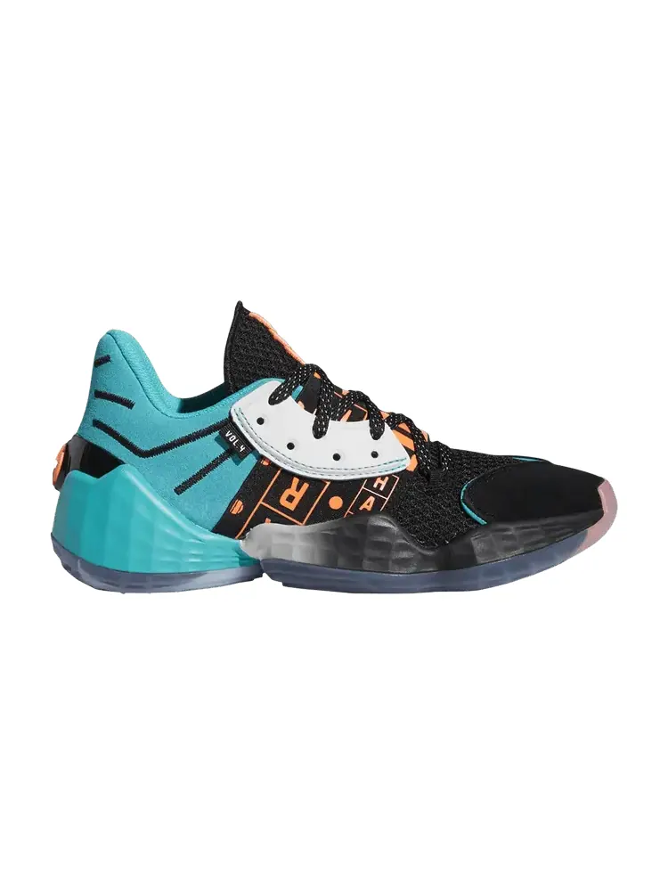 Кроссовки adidas Harden Geek Up J 'Signal Coral' — изображение 1 из 1, черный//голубой