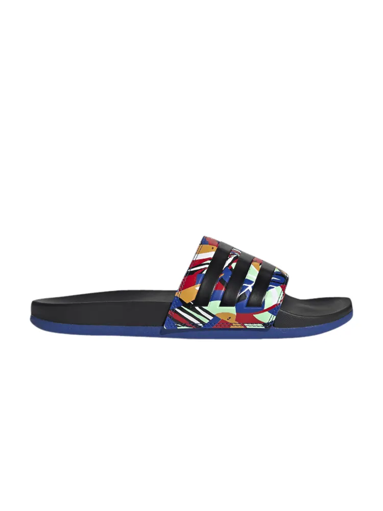 Сандалии adidas Wmns Adilette Comfort 'Farm Rio Prints - Black Royal Blue' — изображение 1 из 1, черный/черный/синий