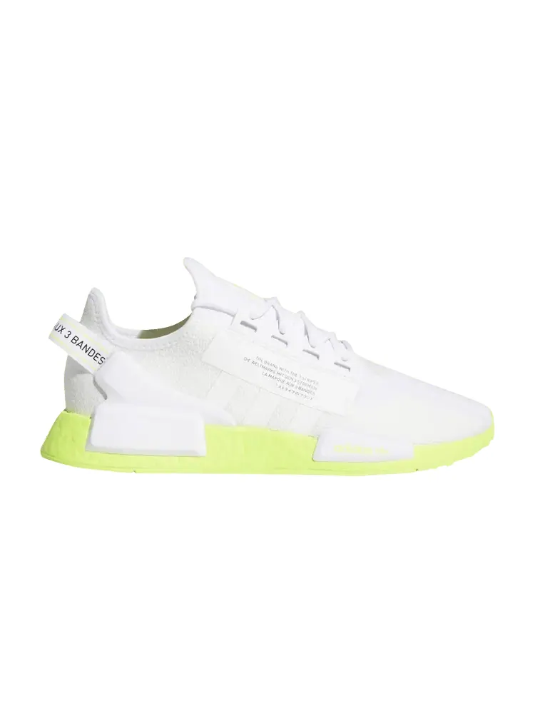 Кроссовки adidas NMD_R1 V2 'White Solar Yellow' — изображение 1 из 1, белый/белый/черный