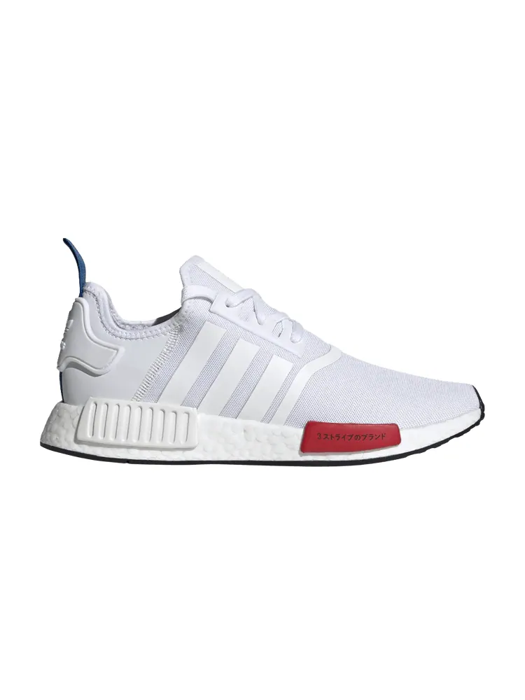Кроссовки adidas NMD_R1 Primeknit 'White Red Blue' — изображение 1 из 1, белый/белый/черный