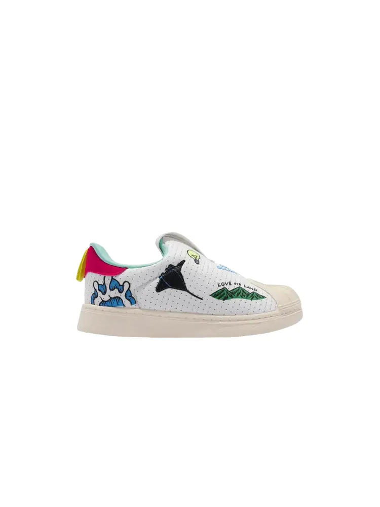 Кроссовки adidas Aaron Kai x Superstar 360 Primeblue Infant 'Pop Art Style Waves' — изображение 1 из 1, белый/зеленый