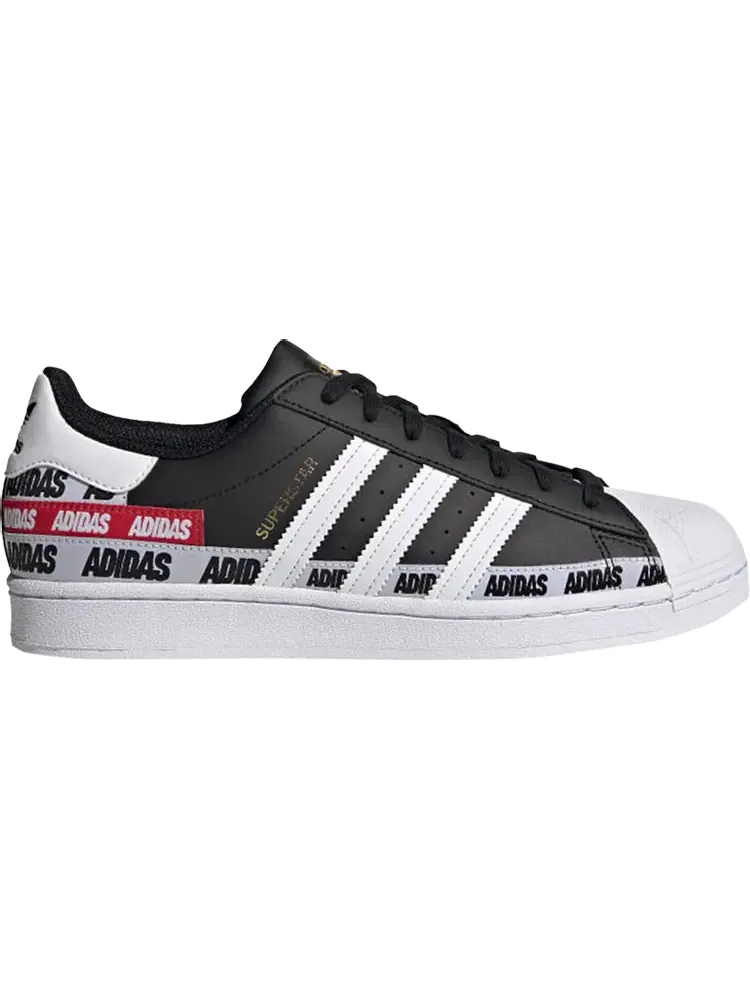 Кроссовки Adidas Superstar 'Wordmark Heel Stripe - Core Black' — изображение 1 из 1, черный