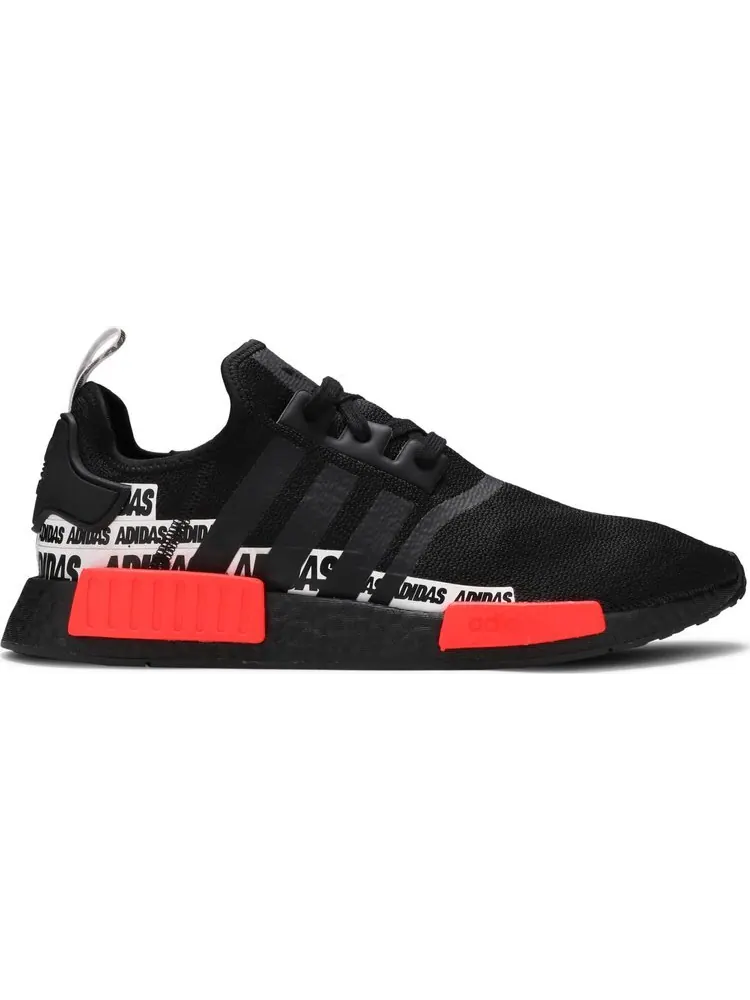 Кроссовки Adidas NMD_R1 'Wordmark Heel Stripe - Black Solar Red' — изображение 1 из 8, черный