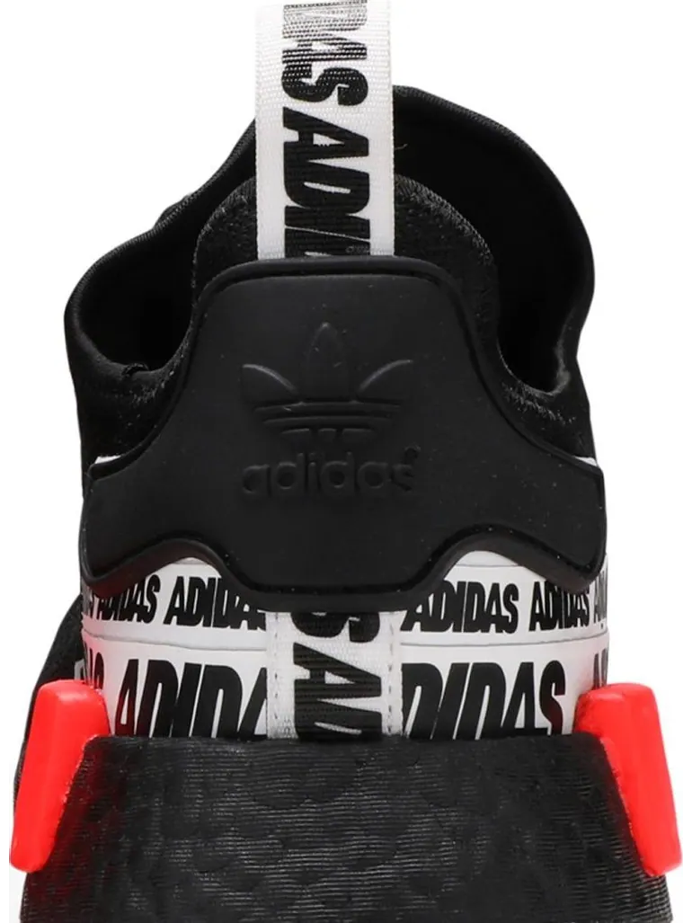 Кроссовки Adidas NMD_R1 'Wordmark Heel Stripe - Black Solar Red' — изображение 7 из 8, черный