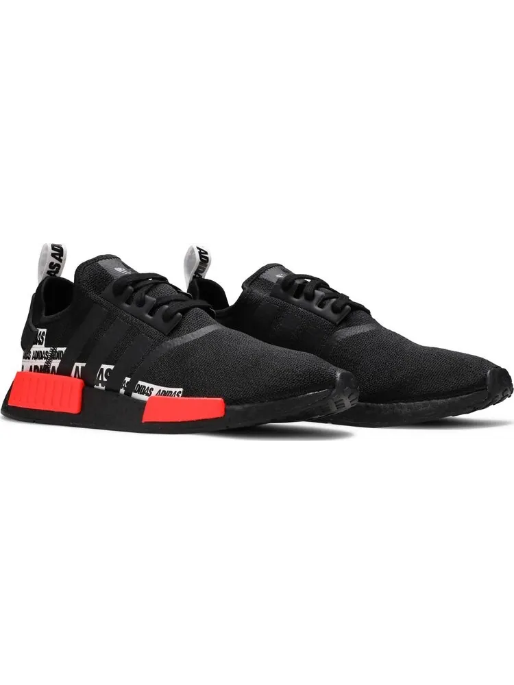 Кроссовки Adidas NMD_R1 'Wordmark Heel Stripe - Black Solar Red' — изображение 8 из 8, черный