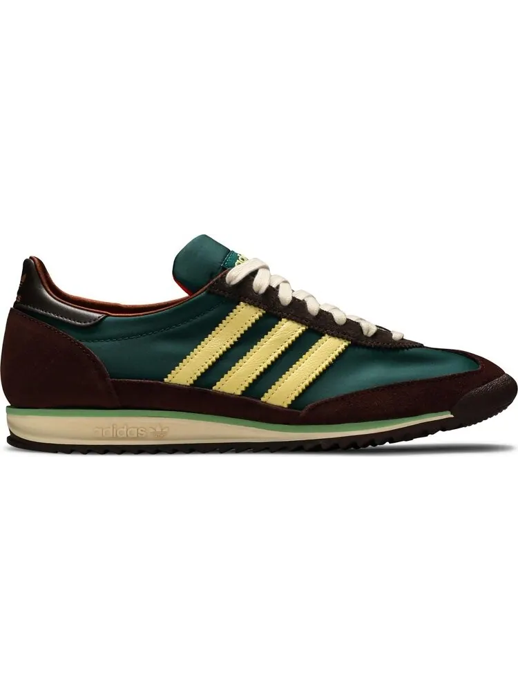 Кроссовки Adidas Wales Bonner x SL72 'Hemp Maroon' — изображение 1 из 8, зеленый