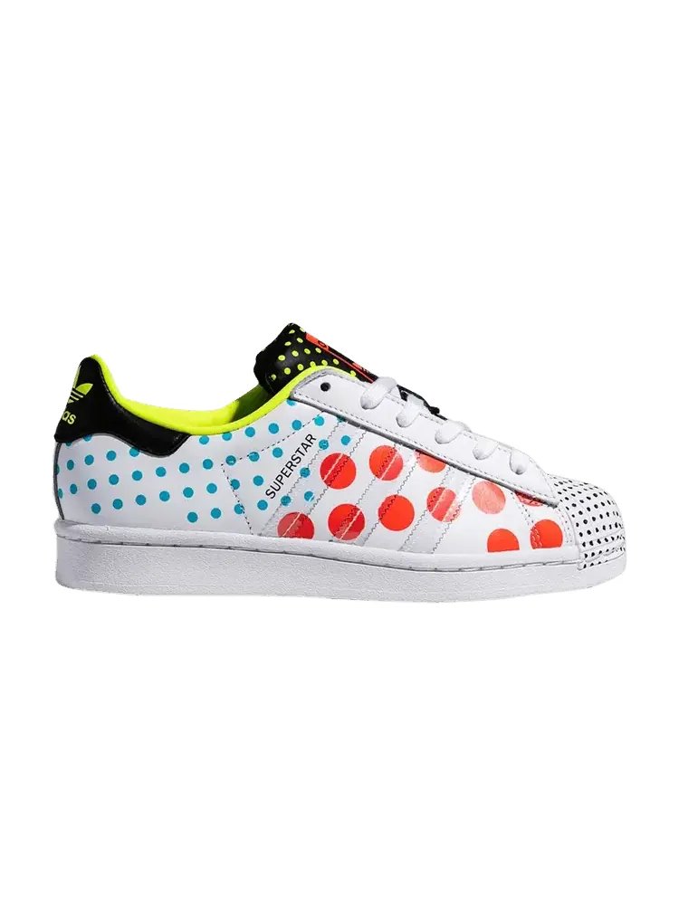 Кроссовки adidas Superstar 'Solar Red Polka' — изображение 1 из 1, белый/черный/красный