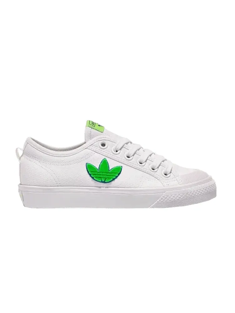 Кроссовки adidas Nizza Trefoil 'White Signal Green' — изображение 1 из 1, белый/белый/зеленый