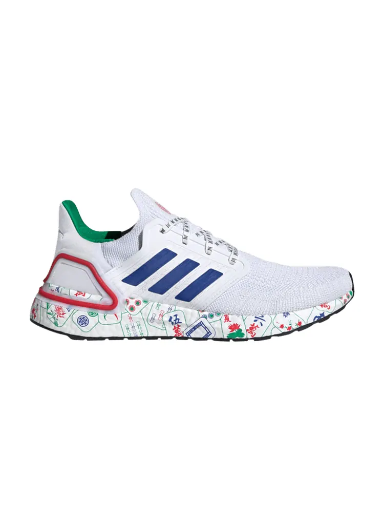 Кроссовки adidas UltraBoost 20 'Mahjong' — изображение 1 из 1, белый/синий/зеленый