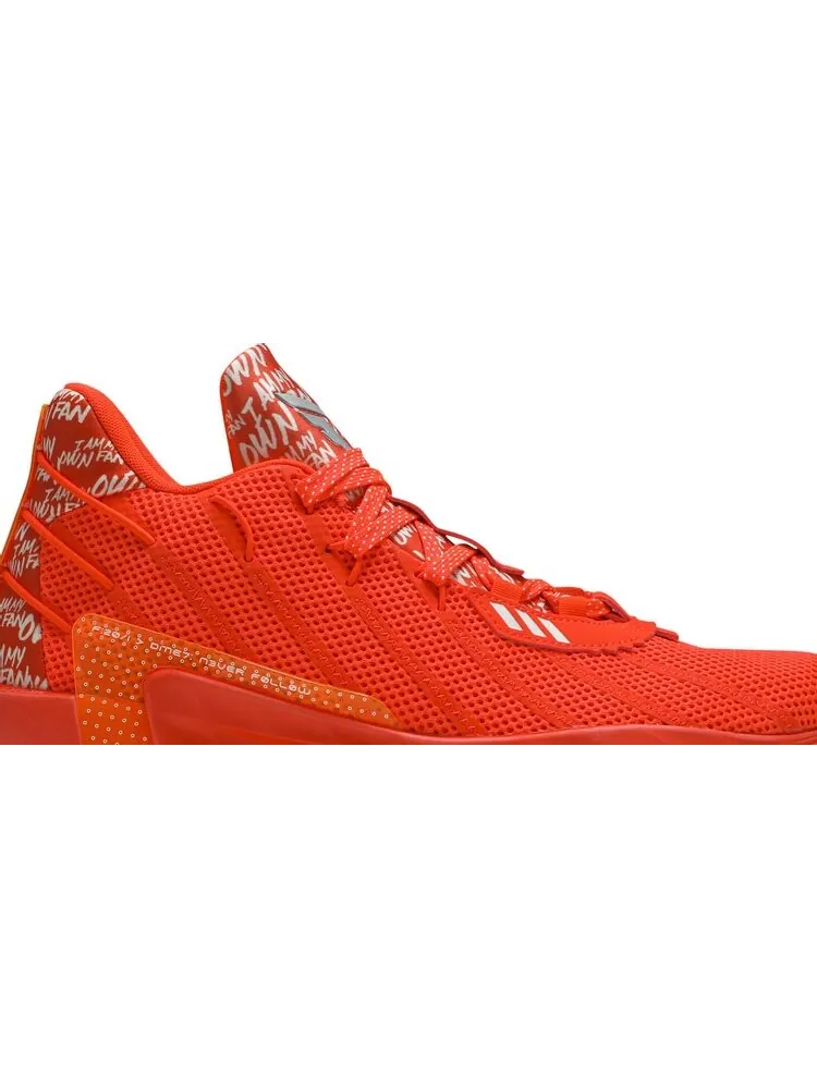 Кроссовки Adidas Dame 7 'I Am My Own Fan - Solar Red' — изображение 2 из 8, оранжевый