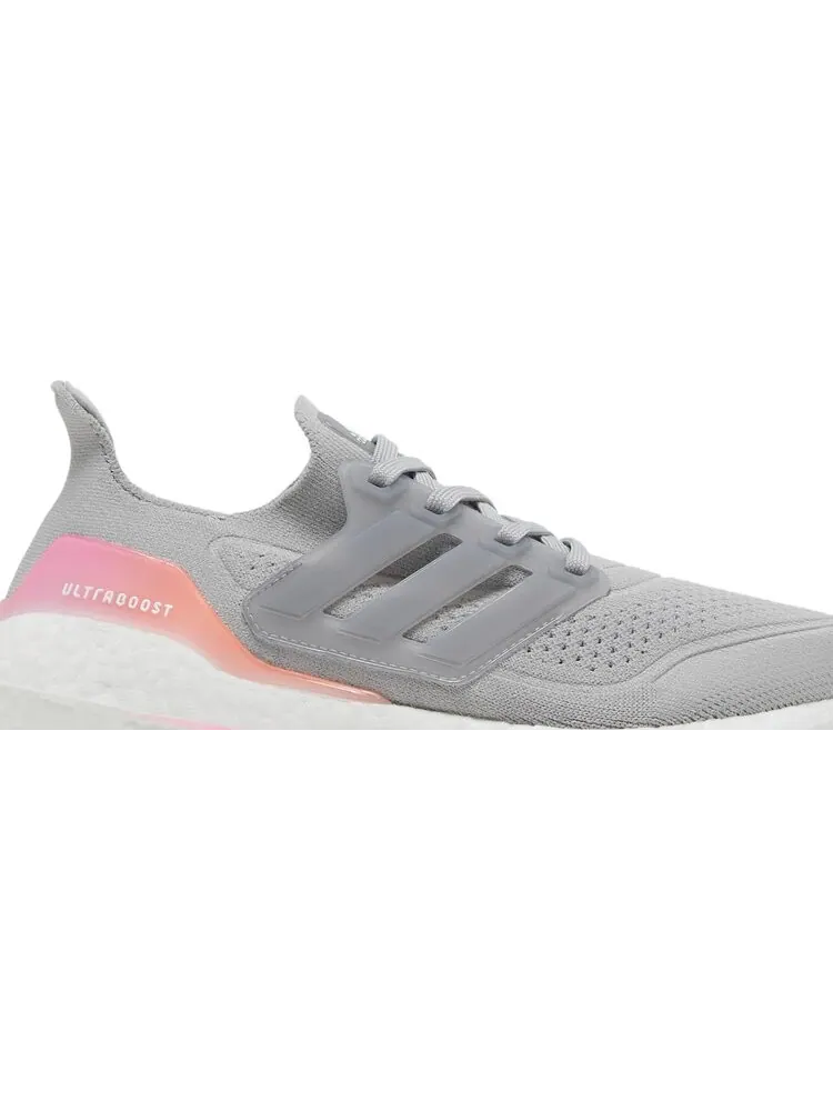 Кроссовки Adidas Wmns UltraBoost 21 'Grey Screaming Orange' — изображение 2 из 8, серый