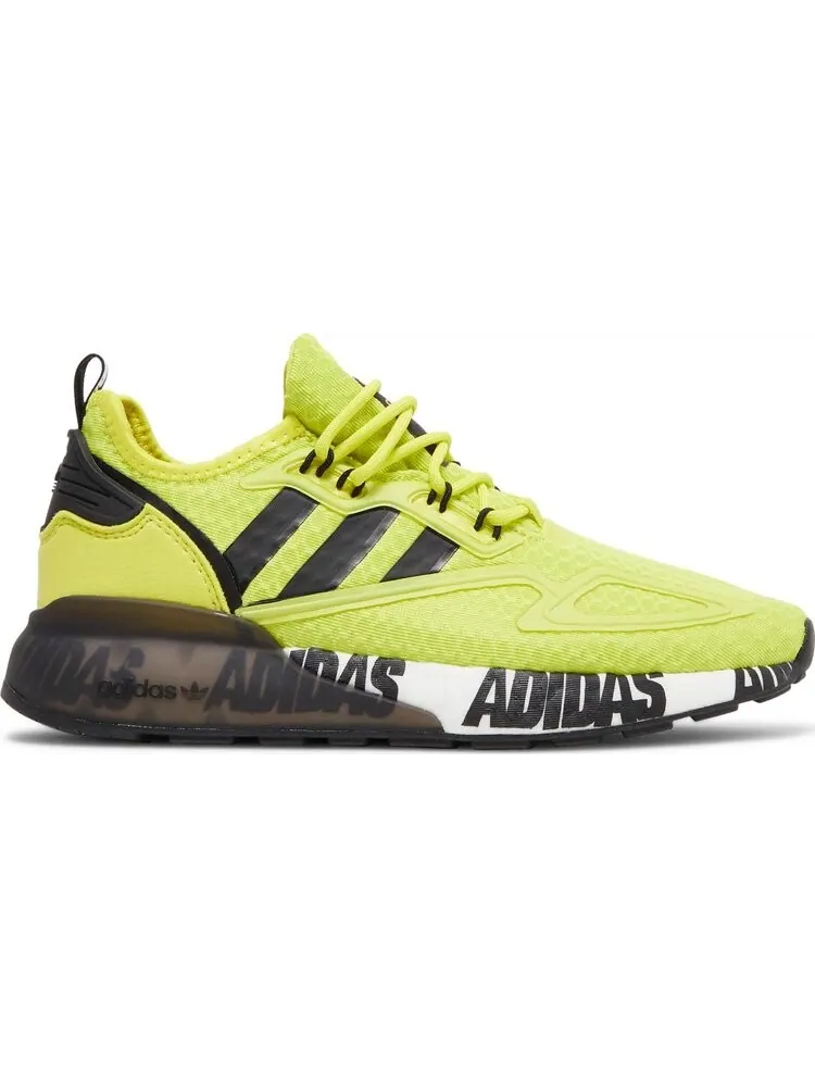 Кроссовки Adidas ZX 2K Boost J 'Bold Logo Graphic - Acid Yellow' — изображение 1 из 8, желтый