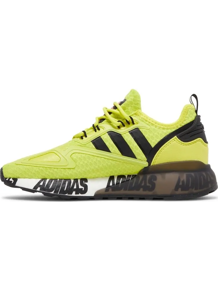 Кроссовки Adidas ZX 2K Boost J 'Bold Logo Graphic - Acid Yellow' — изображение 3 из 8, желтый