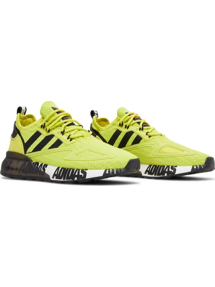 Кроссовки Adidas ZX 2K Boost J 'Bold Logo Graphic - Acid Yellow' — изображение 8 из 8, желтый