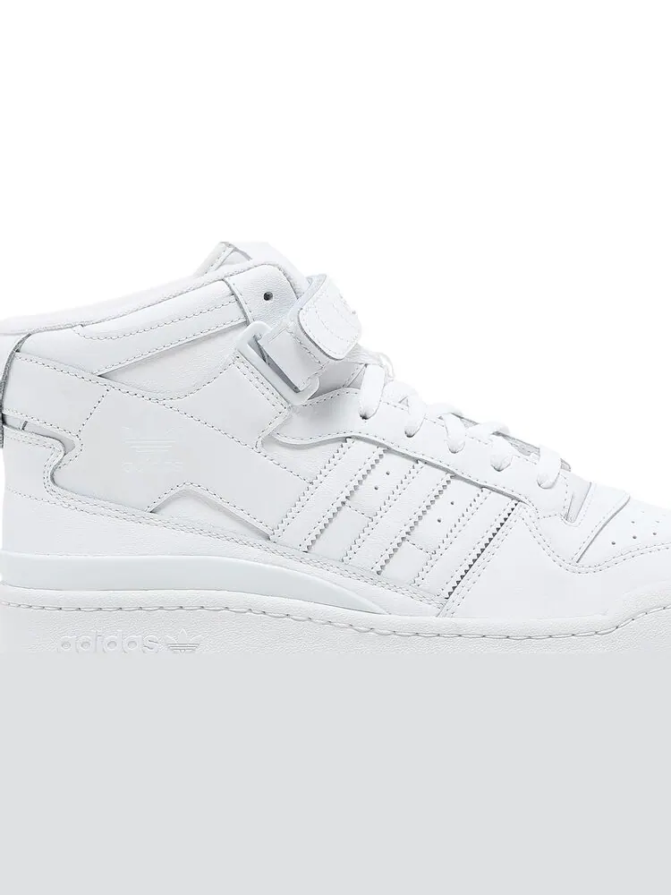 Кроссовки Adidas Forum Mid высокие однотонные — изображение 2 из 8, белый
