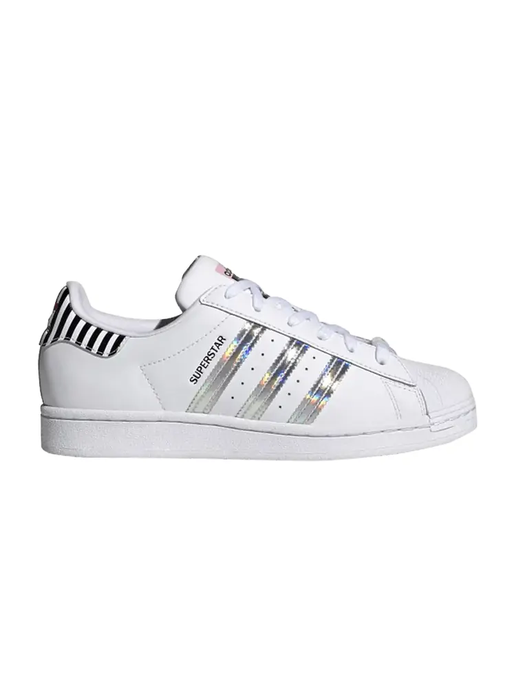 Кроссовки adidas Wmns Superstar 'White Iridescent' — изображение 1 из 1, белый/розовый/черный