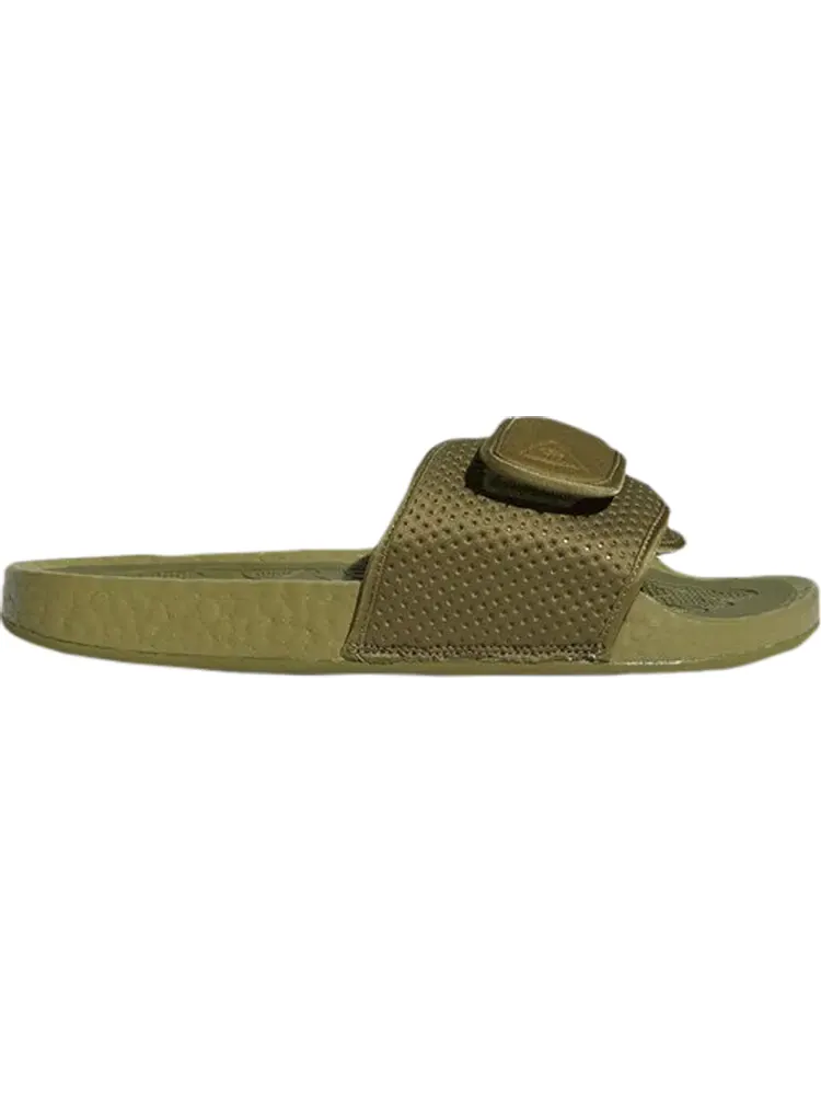 Сандалии Adidas Pharrell x Boost Slides 'Olive Cargo' — изображение 1 из 1, зеленый