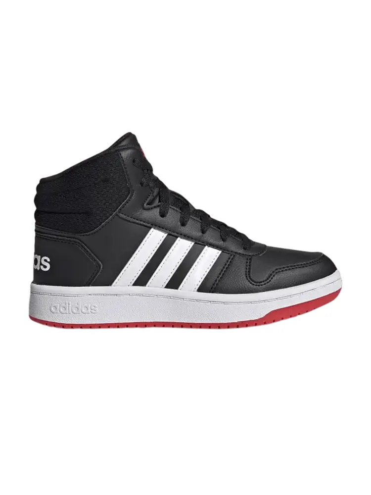 Кроссовки adidas Hoops 2.0 Mid J 'Black Vivid Red' — изображение 1 из 1, черный/белый/красный