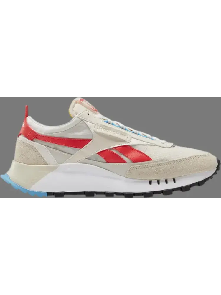 Кроссовки classic leather legacy 'chalk laser red' Reebok, пломбир — изображение 1 из 1, бежевый