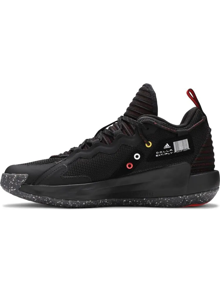 Кроссовки Adidas Dame 7 'EXTPLY - Opponent Advisory - Black Vivid Red' — изображение 3 из 8, черный