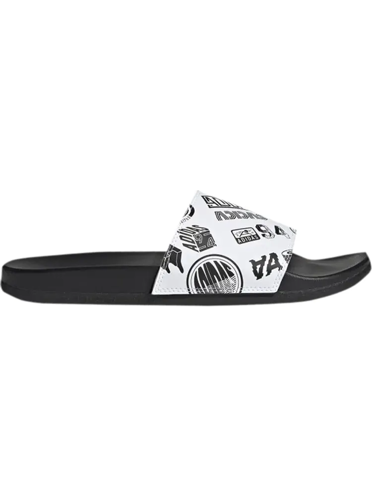 Сандалии Adidas Adilette Comfort Slide 'All Over Logos - White' — изображение 1 из 1, черный